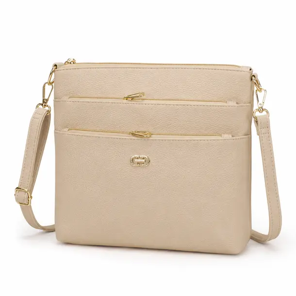 Bolsa Feminina Transversal Média com Divisórias .CRB-6342 Off White