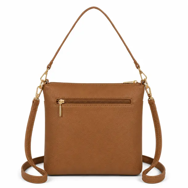 Bolsa Feminina Transversal Média com Divisórias .CRB-6342 Areia