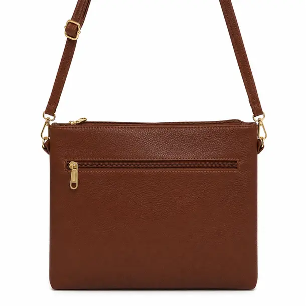 Bolsa Feminina Transversal Média com Divisórias .CRB-6342 Café