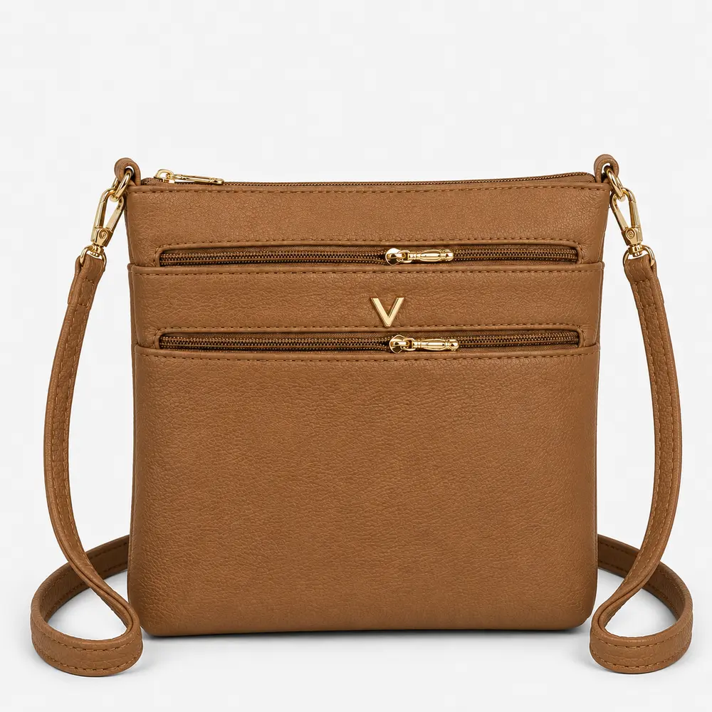 Bolsa Feminina Transversal Média com Divisórias .CRB-6342