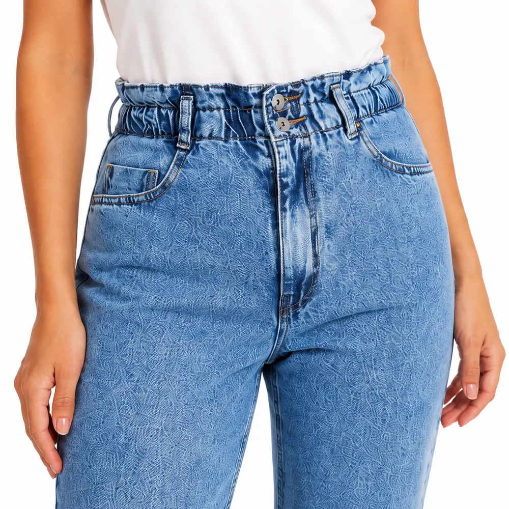 Calça Jeans Feminina Mom Clochard .4106