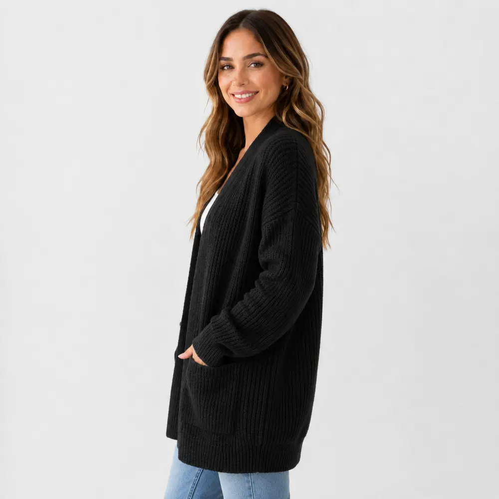 Cardigan Feminino Trico Modal Com Bolsos .5824MDL