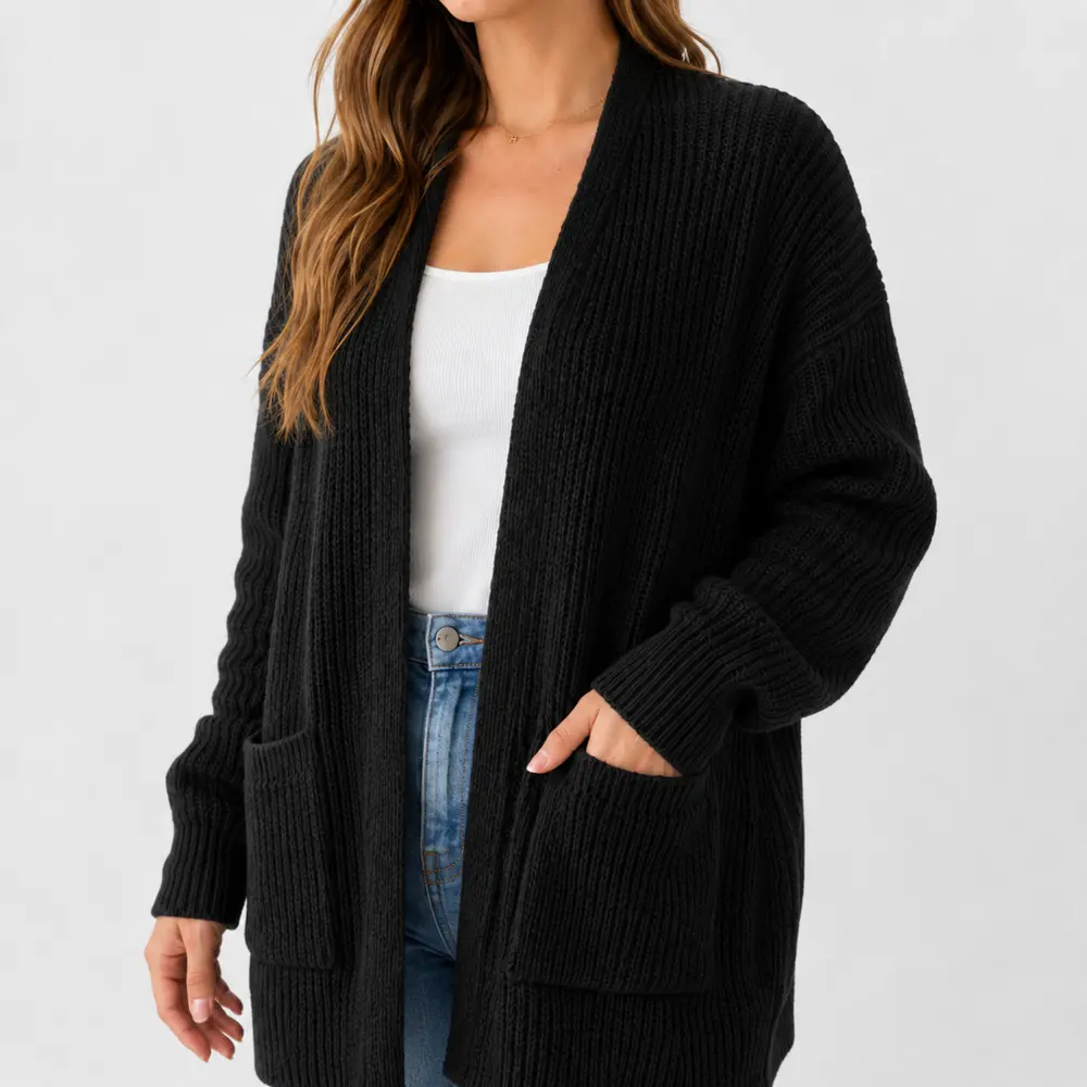 Cardigan Feminino Trico Modal Com Bolsos .5824MDL