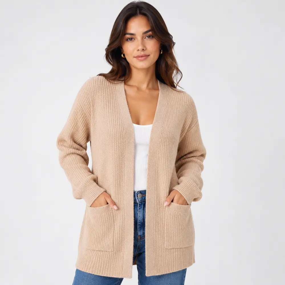Cardigan Feminino Trico Modal Com Bolsos .5824MDL