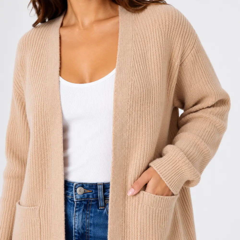 Cardigan Feminino Trico Modal Com Bolsos .5824MDL