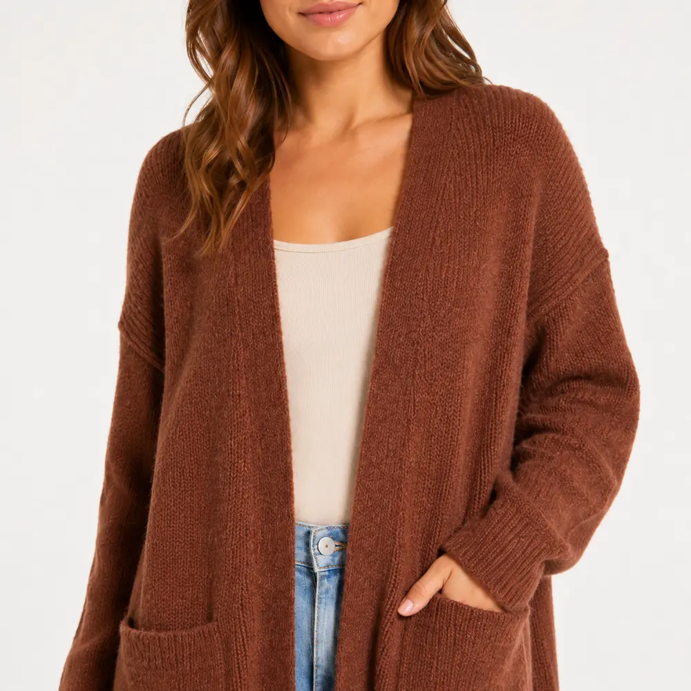 Cardigan Feminino Trico Modal Com Bolsos .5824MDL