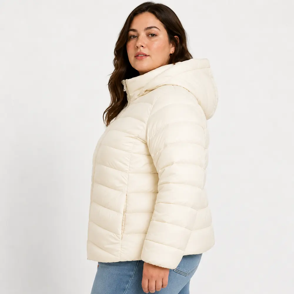 Jaqueta Feminina Plus Size Nylon Com Capuz .1002314