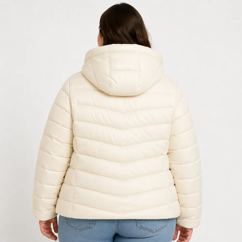 Jaqueta Feminina Plus Size Nylon Com Capuz .1002314