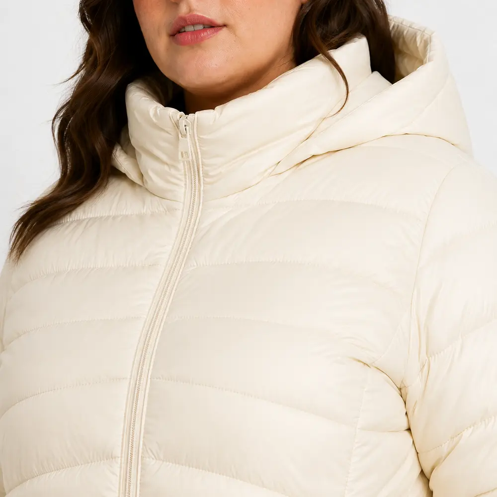 Jaqueta Feminina Plus Size Nylon Com Capuz .1002314
