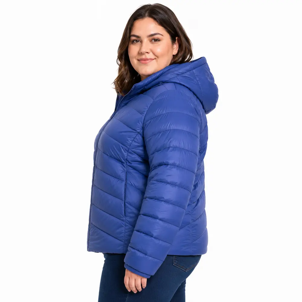 Jaqueta Feminina Plus Size Nylon Com Capuz .1002314