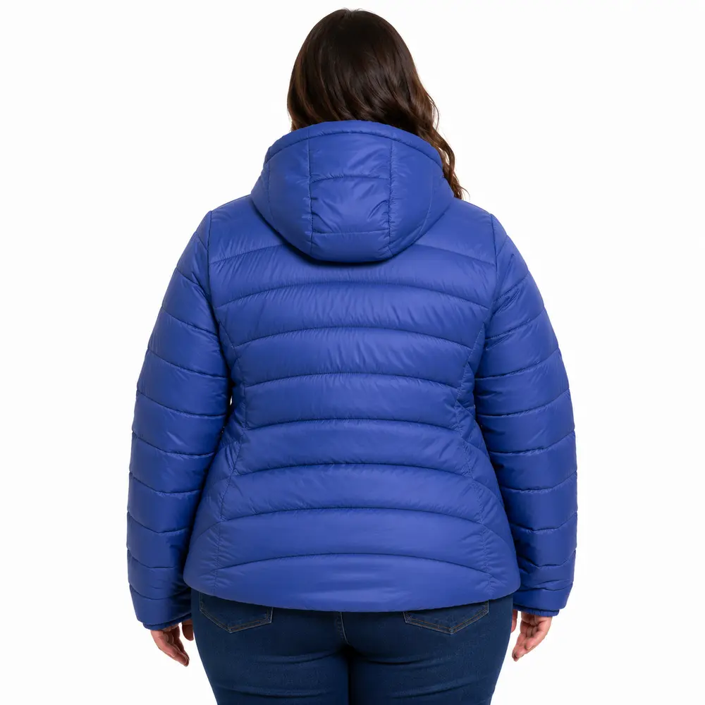 Jaqueta Feminina Plus Size Nylon Com Capuz .1002314