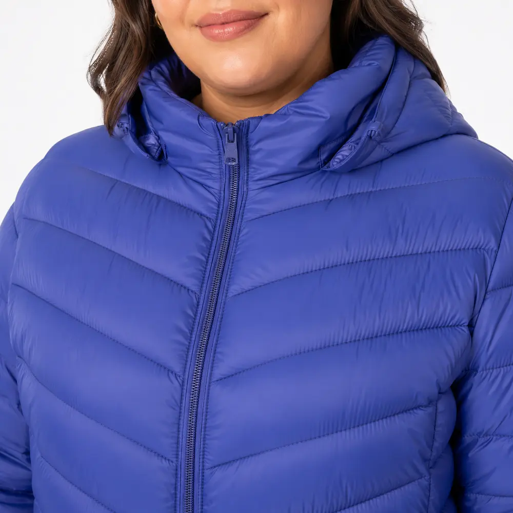 Jaqueta Feminina Plus Size Nylon Com Capuz .1002314