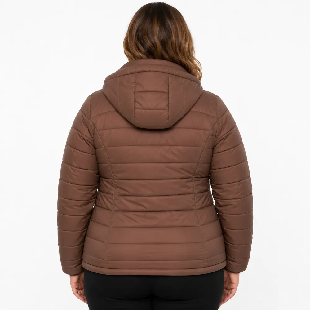 Jaqueta Feminina Plus Size Nylon Com Capuz .1002314