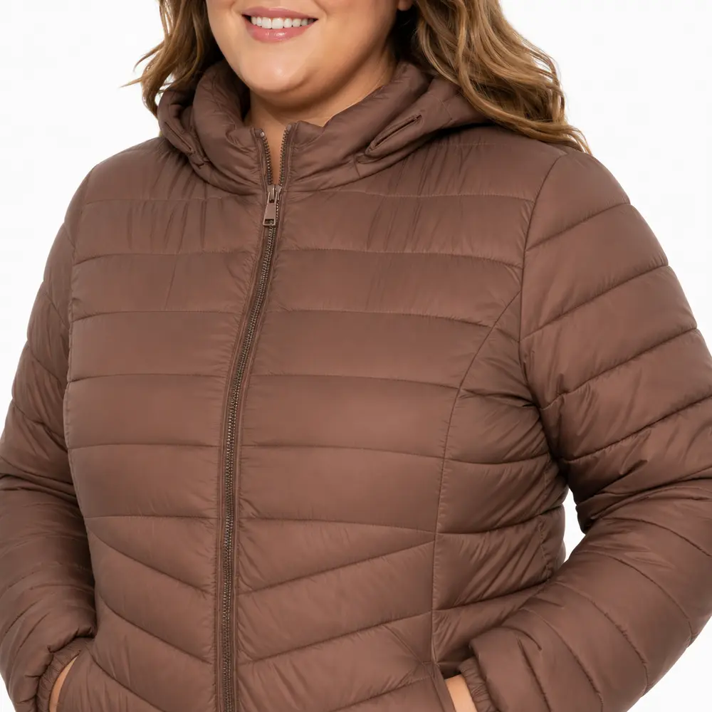 Jaqueta Feminina Plus Size Nylon Com Capuz .1002314
