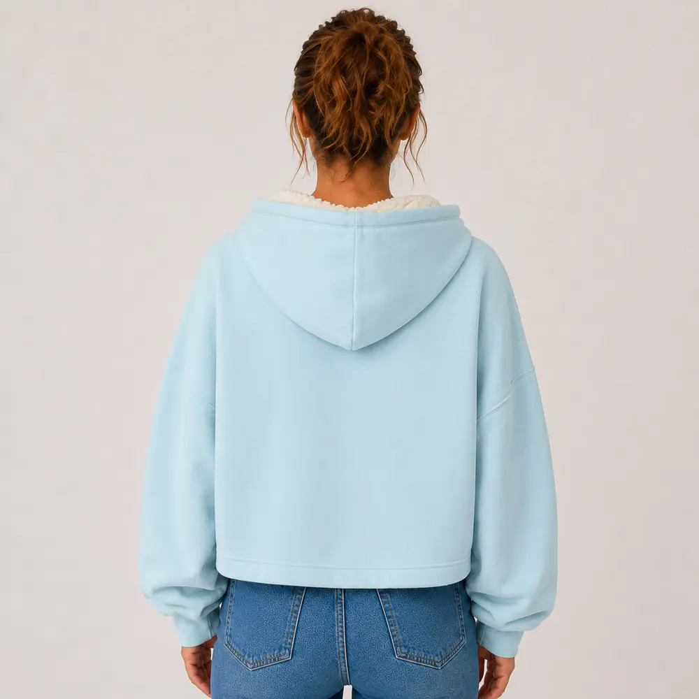 Blusão Feminino Moletom Peluciado Com Capuz .6130299