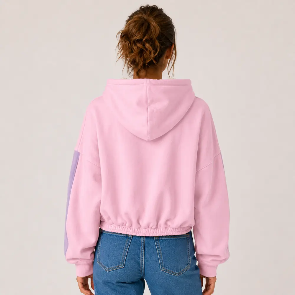 Blusão Feminino Moletom Cropped Com Capuz .6250054