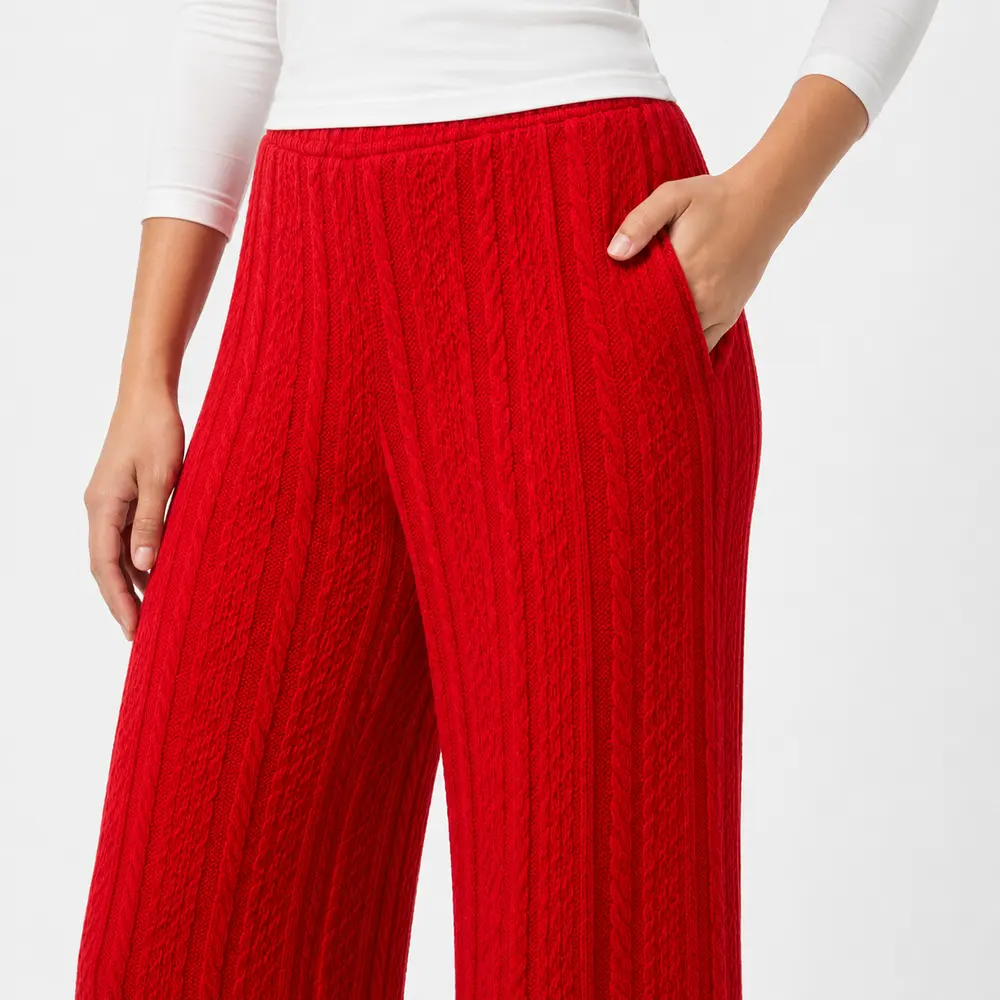 Calça Feminina Pantalona Tricô Texturizada .27200023
