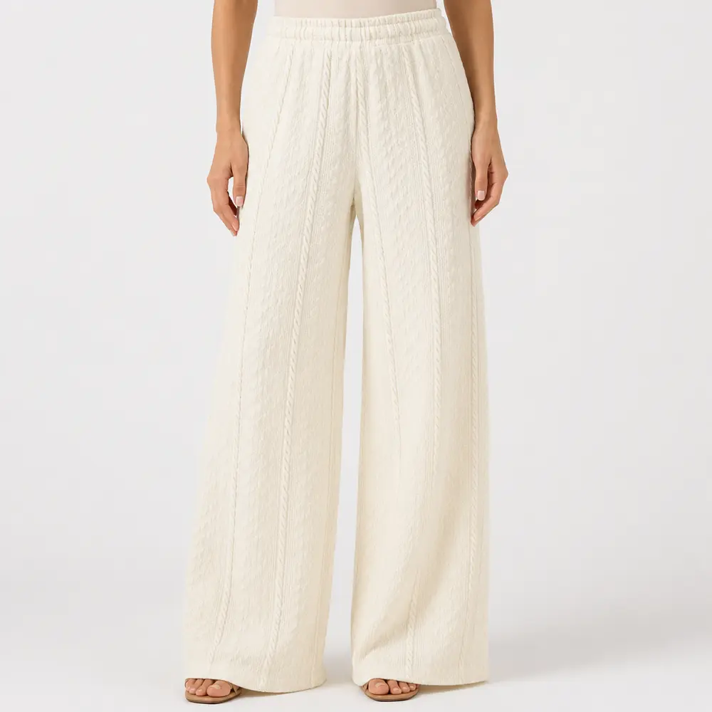Calça Feminina Pantalona Tricô Texturizada .27200023