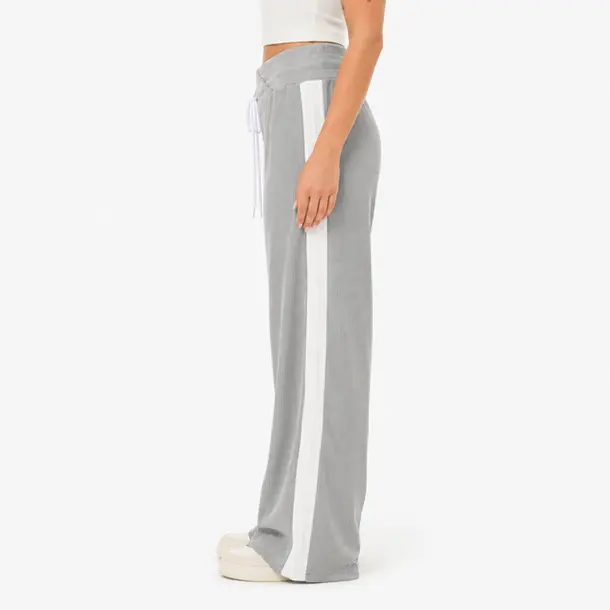 Calça Feminina Pantalona Tricô Mousse .27200027 Cinza