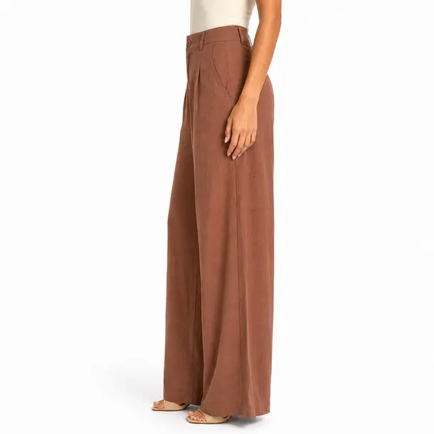 Calça Feminina Pantalona Alfaiataria .A52166C Marrom