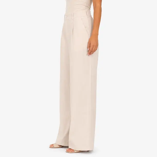 Calça Feminina Pantalona Alfaiataria .A52166C Bege