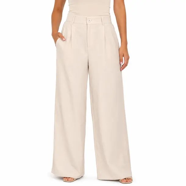 Calça Feminina Pantalona Alfaiataria .A52166C Bege