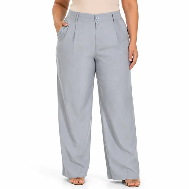 Calça Feminina Pantalona Alfaiataria .A52166C Cinza