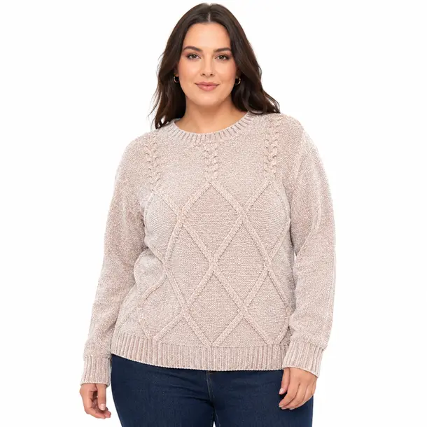 Suéter Feminino Manga Longa Mousse .CJD13 Nude