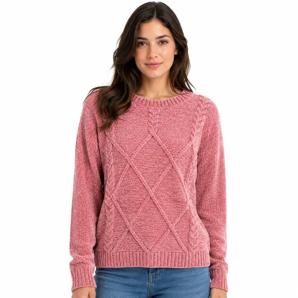 Suéter Feminino Manga Longa Mousse .CJD13 Rosa
