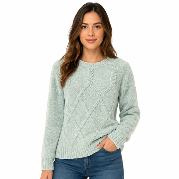 Suéter Feminino Manga Longa Mousse .CJD13 Verde