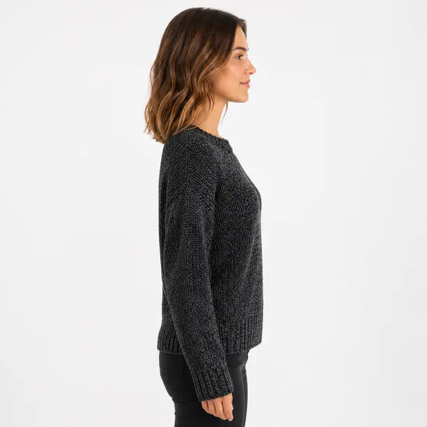 Suéter Feminino Manga Longa Mousse .CJD17 Preto