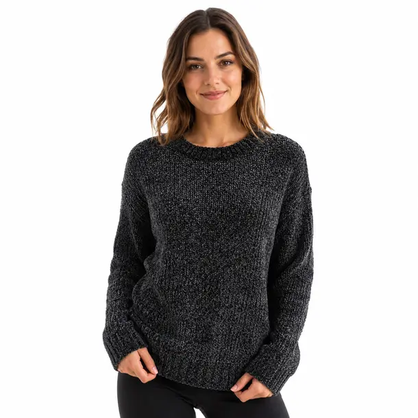 Suéter Feminino Manga Longa Mousse .CJD17 Preto