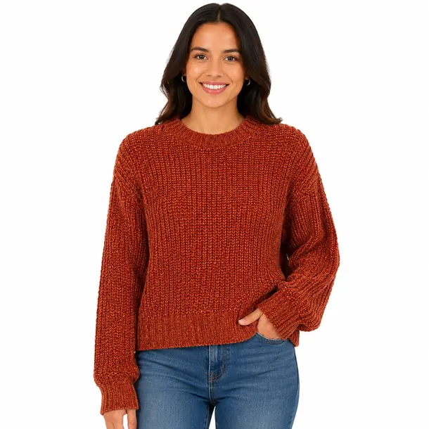 Suéter Feminino Manga Longa Mousse .CJD17 Terracota