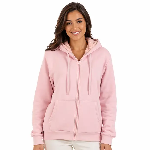Jaqueta Feminina Moletom com Capuz .1002251B Rosa