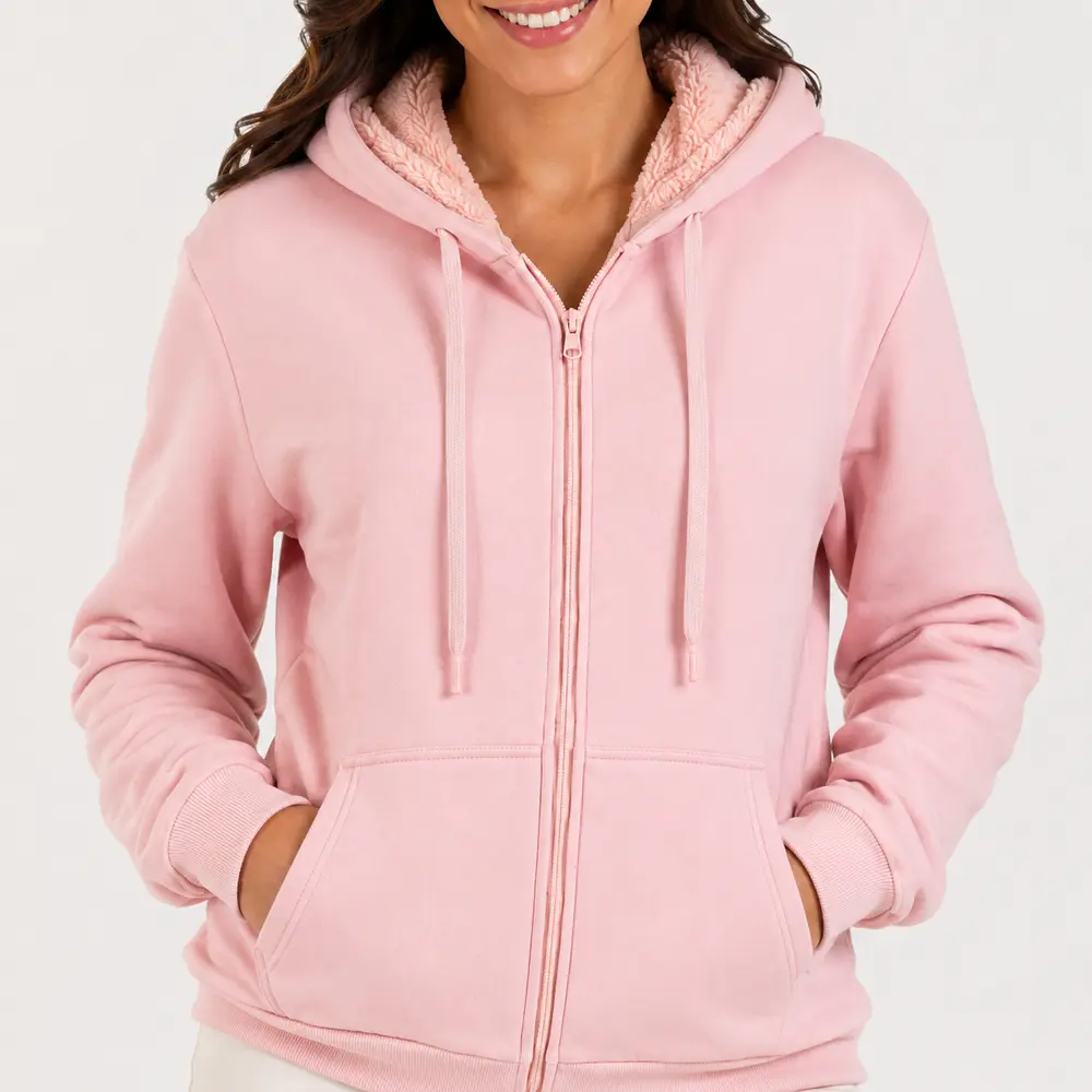 Jaqueta Feminina Moletom com Capuz .1002251B