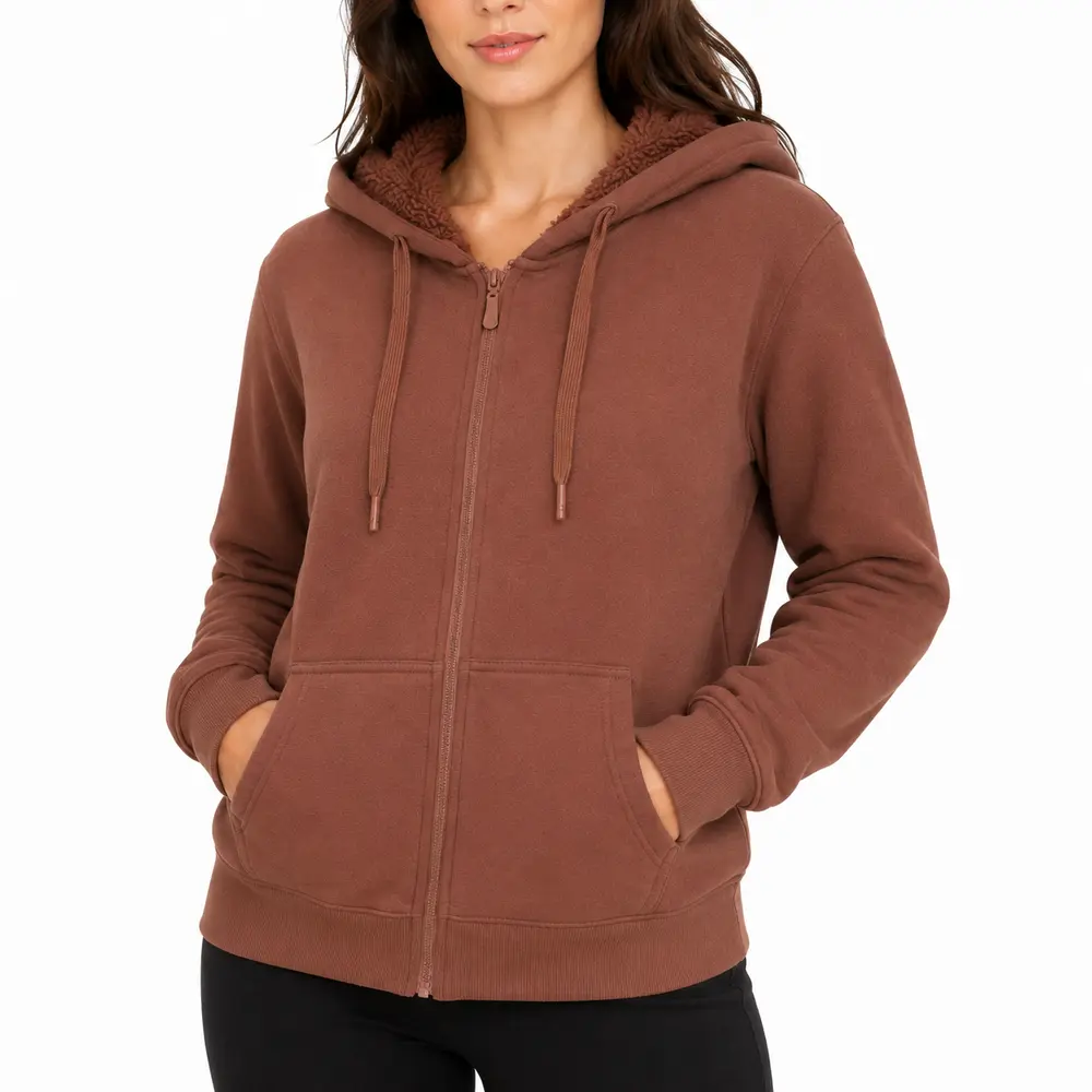 Jaqueta Feminina Moletom com Capuz .1002251B