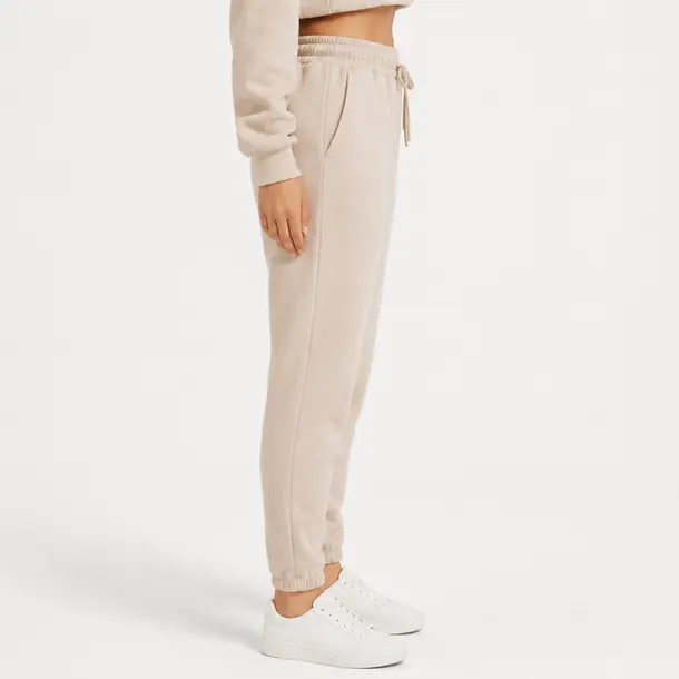 Calca Feminina Moletom Jogger .1002251C Bege
