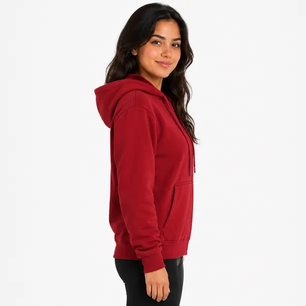 Jaqueta Feminina Moletom com Capuz .1002252B Cereja