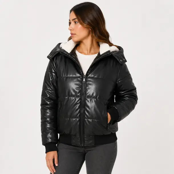 Jaqueta Feminina Nylon com Capuz .26060029 Preto