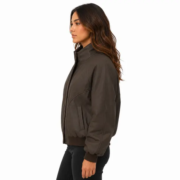 Jaqueta Feminina PU Bomber .26060128 Café