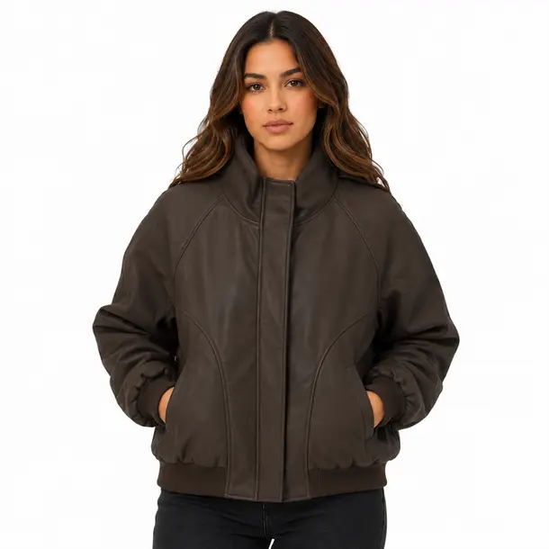 Jaqueta Feminina PU Bomber .26060128 Café