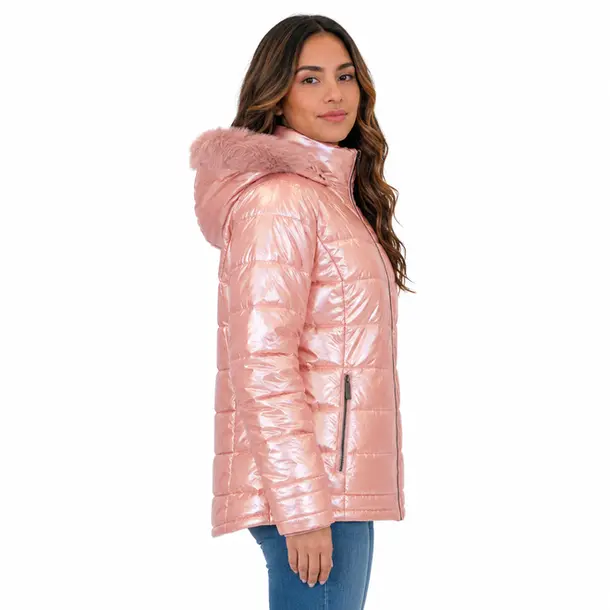Jaqueta Feminina Nylon Alongada com Capuz .26090012 Rosa