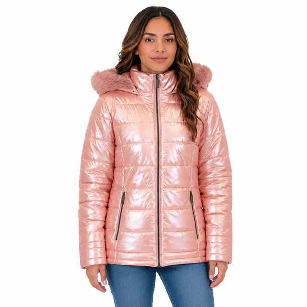 Jaqueta Feminina Nylon Alongada com Capuz .26090012 Rosa