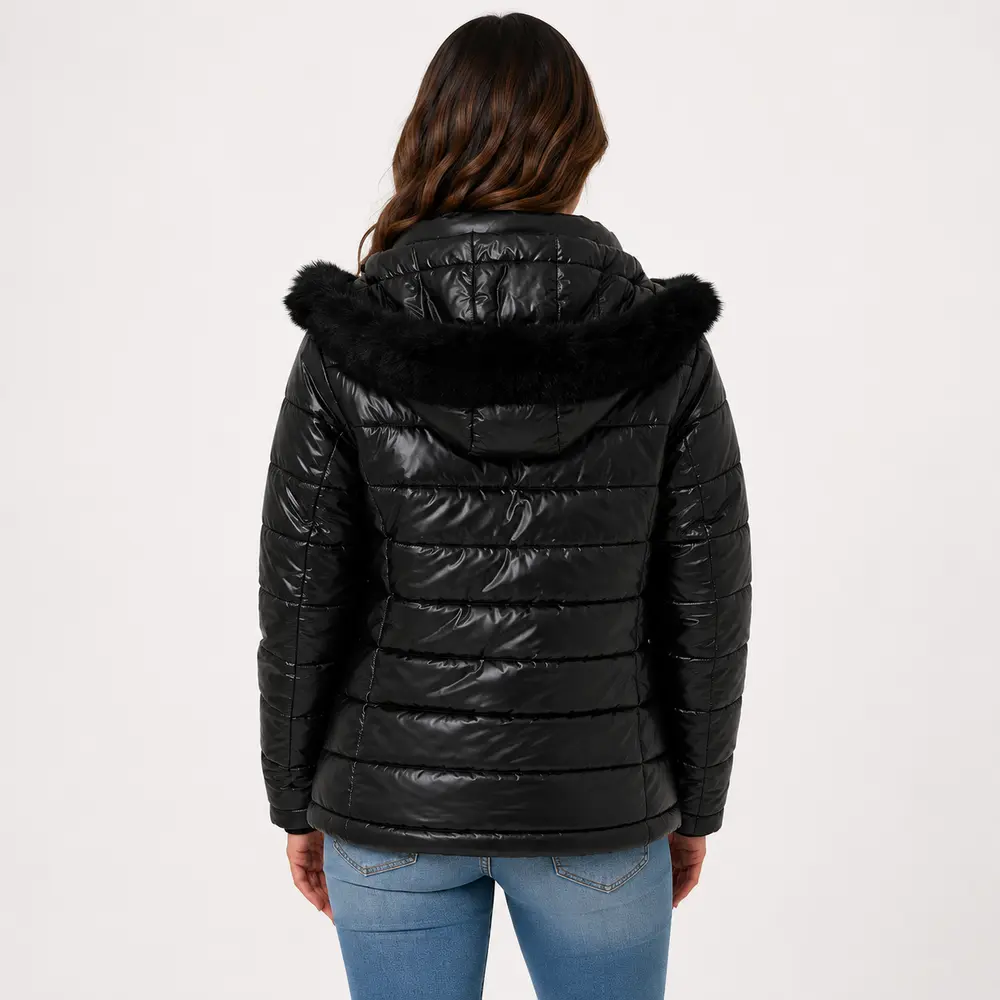 Jaqueta Feminina Nylon Alongada com Capuz .26090012