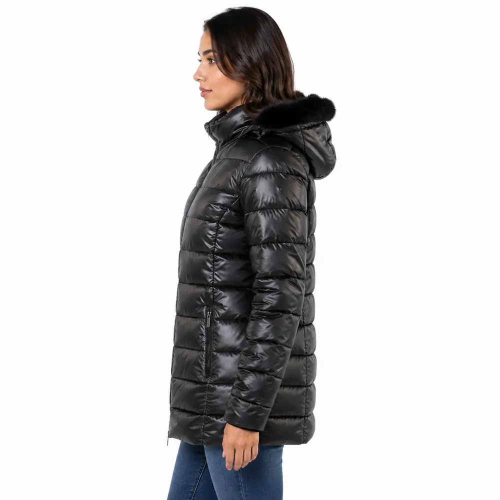 Jaqueta Feminina Nylon Alongada com Capuz .26090012