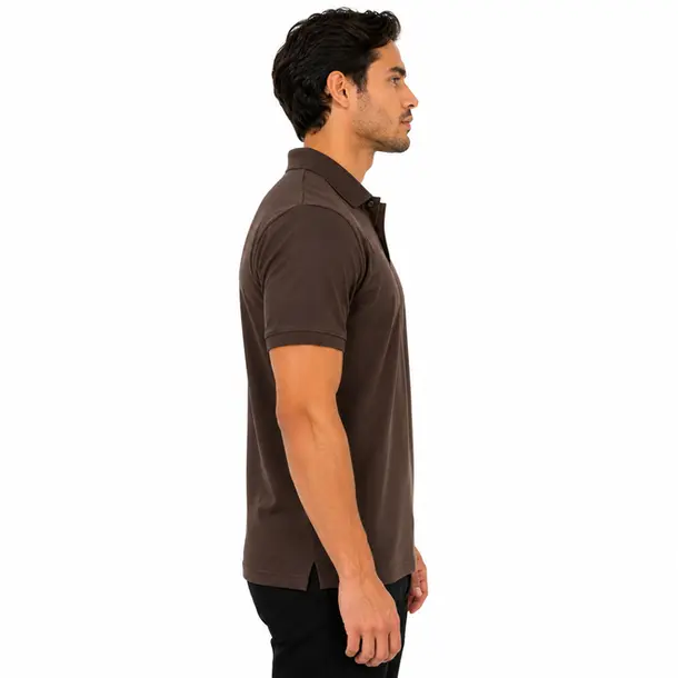 Polo Masculina Manga Curta em Malha .29081704 Marrom Negro