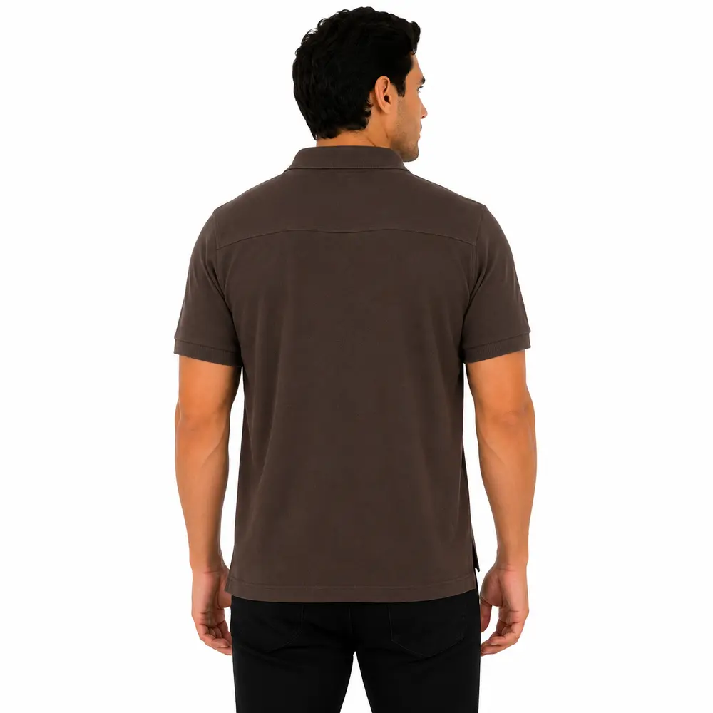 Polo Masculina Manga Curta Malha Diferenciada .29081732