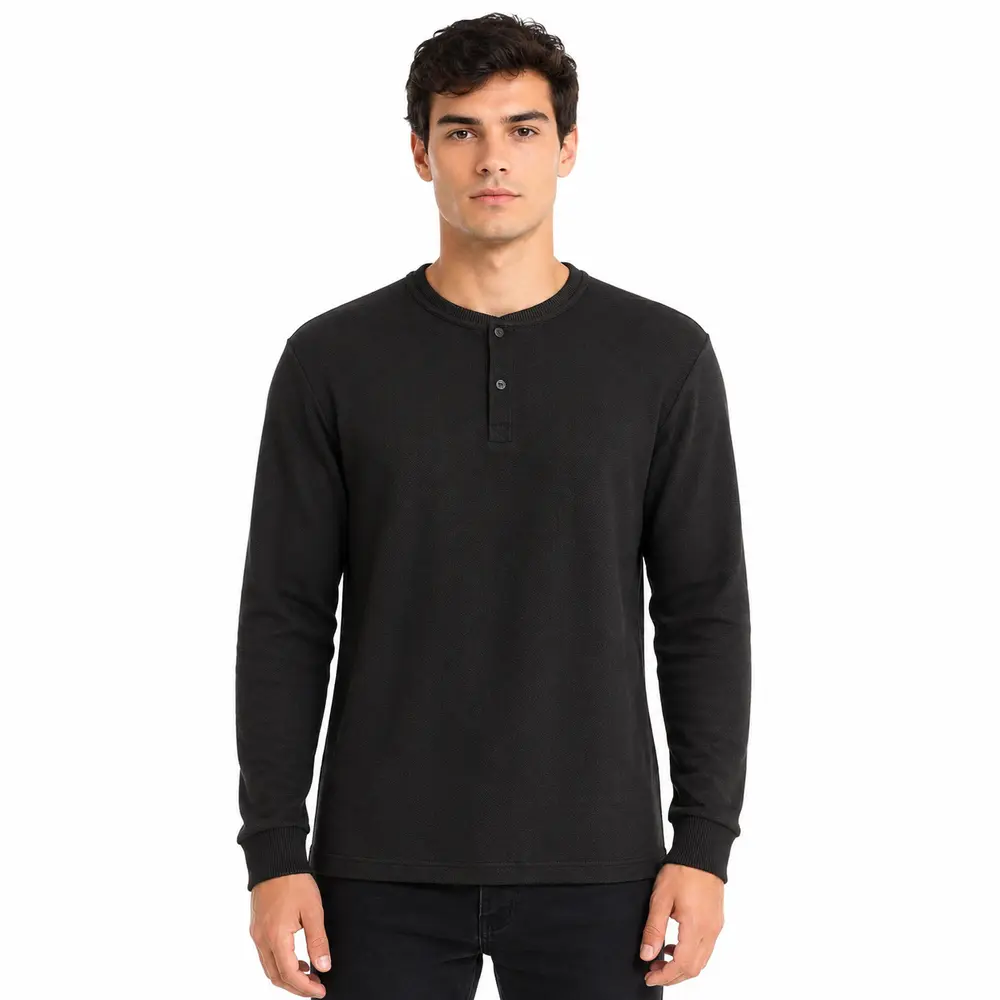 Polo Masculina Manga Longa Gola Portuguesa Preta .29510110