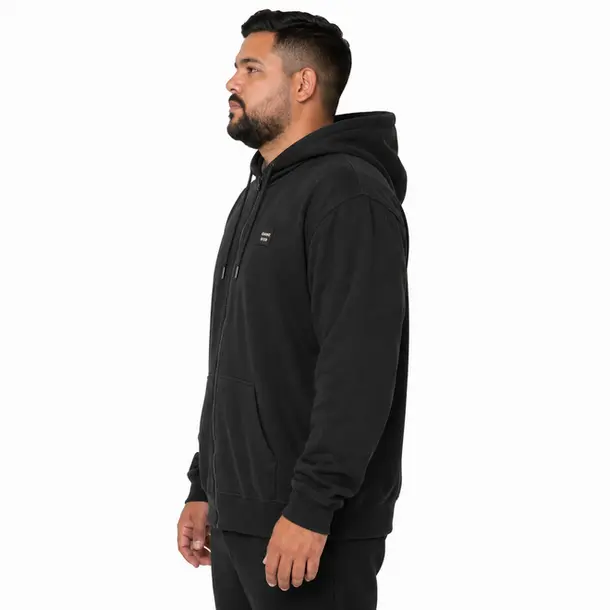 Jaqueta Masc Plus Moletom Capuz Preta .56420143 Preto