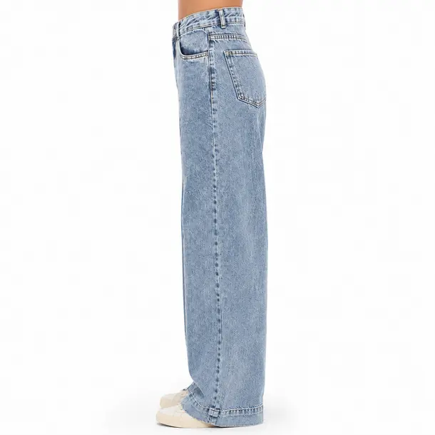 Calca Jeans Feminina Wide Leg com Nervura .3798 Lav Media